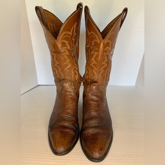 Vintage Justin Brown Leather Western Cowboy Boots Size 8D Rodeo - Picture 4 of 16